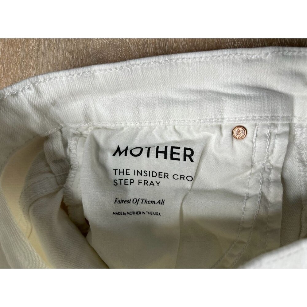 MOTHER The Insider Crop Step Fray in Fairest of Them All White Size 26 - Picture 6 of 12